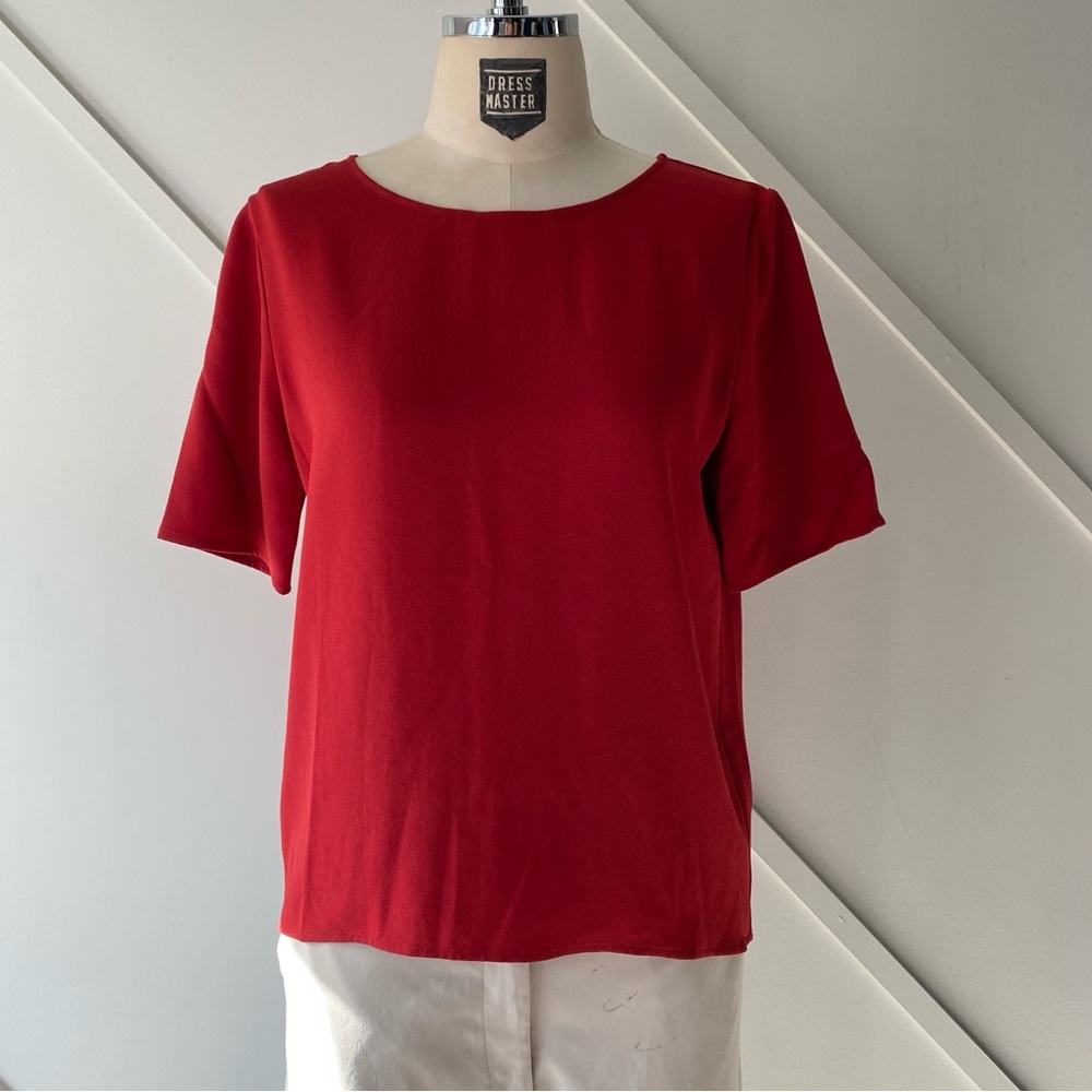 Jenni Kayne Boxy Short Sleeve Blouse XS Fits Oversized Minimalist Top Luxury